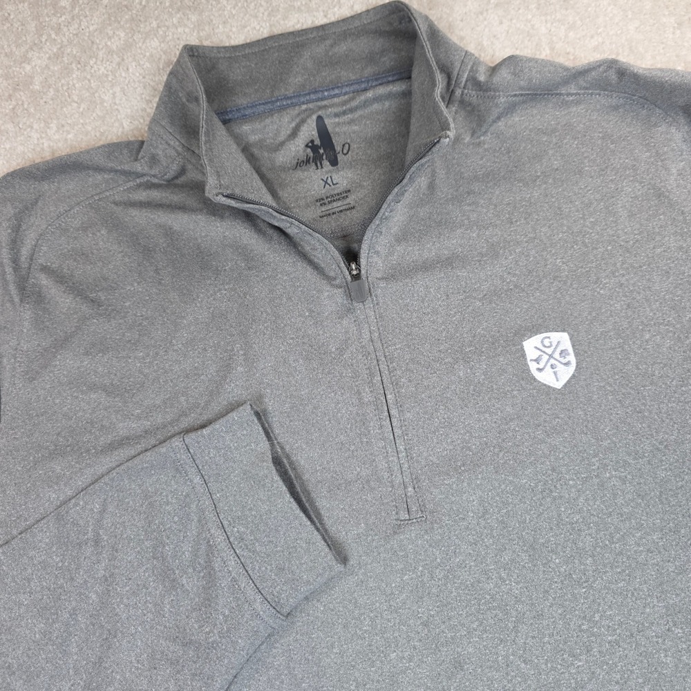 Johnnie-O Quarter Zip Men XL Gray Regions Tradition Flex Pullover Meteor Heather